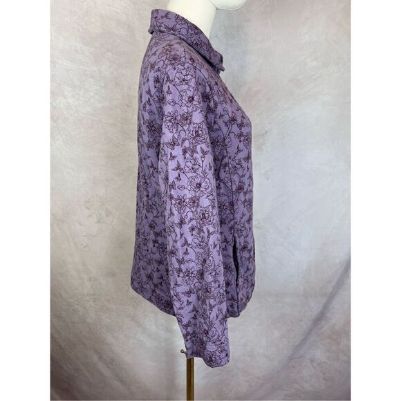 Purple Floral Cotswold Jacket Zip Front - Picture 5 of 6